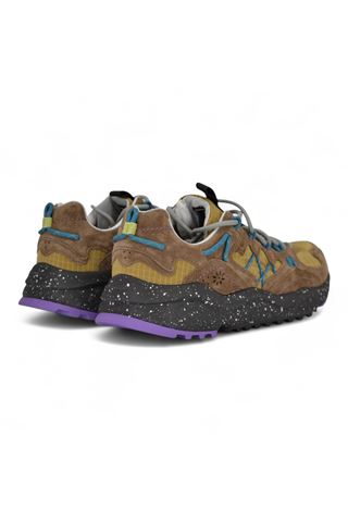 Sneaker uomo in camoscio e nylon colore testa di moro. FLOWER MOUNTAIN | YAMABUSHI-0B01